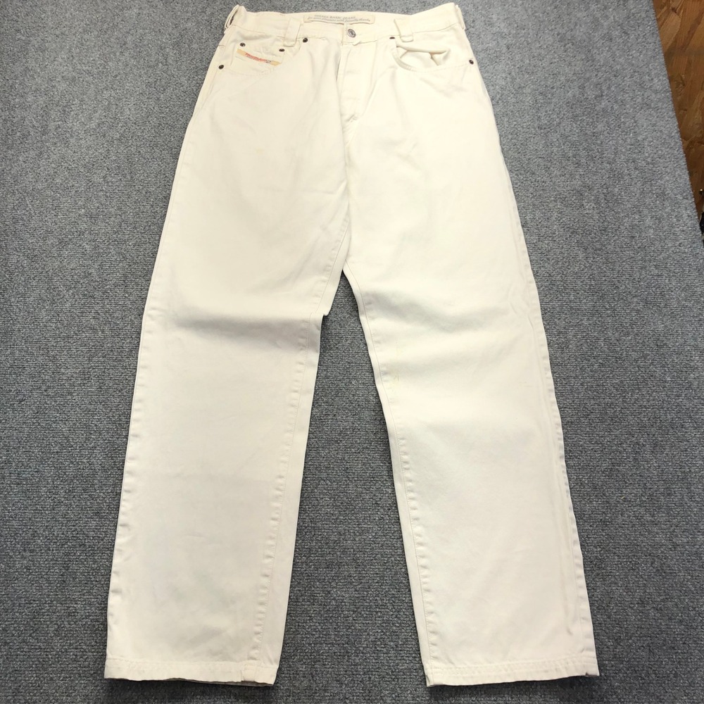 Vintage Diesel Basic Jeans Off White Cream Straight Leg Made in Italy Size 34